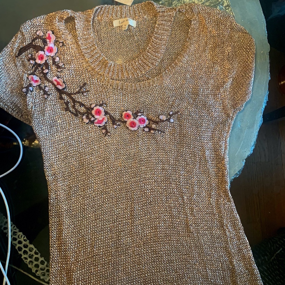 Love Sen Rose Gold Mesh top